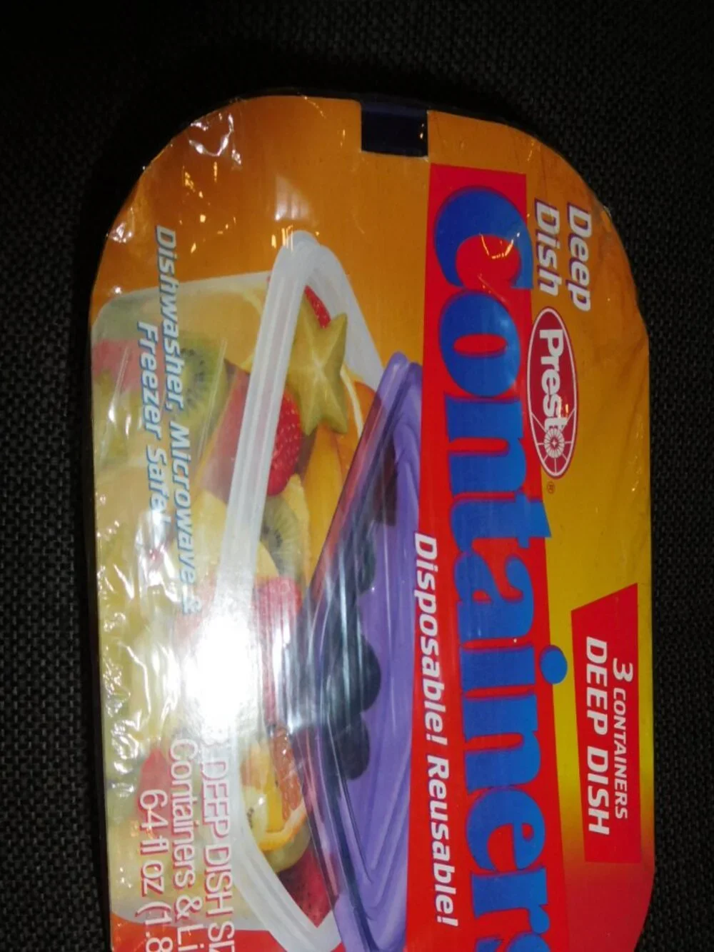 New Vtg Presto Deep Dish Food Storage Containers 64 oz purple top